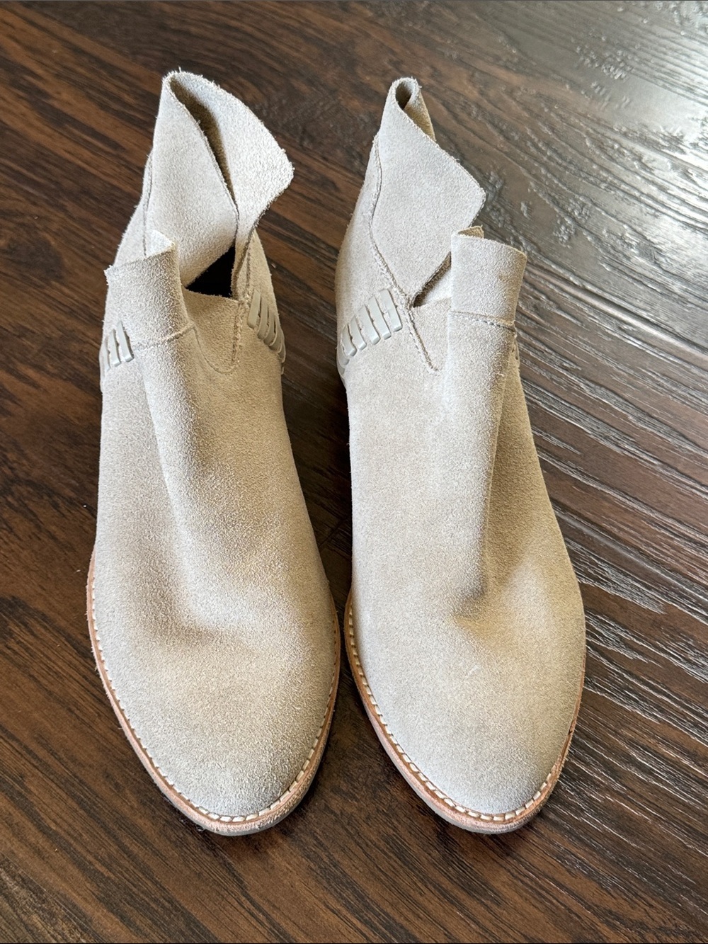 Dolce Vita Light Taupe Suede Ankle Booties